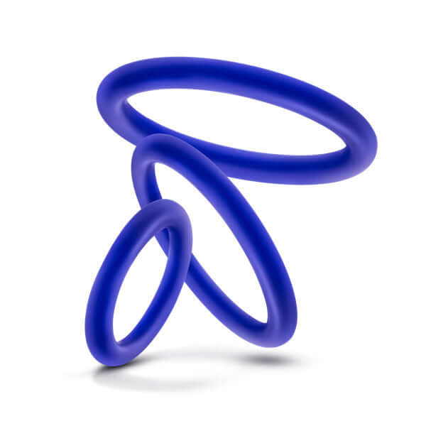 Blush Novelties Performance VS4 Pure Premium Silicone Cock Ring Set Indigo Blue at $6.99