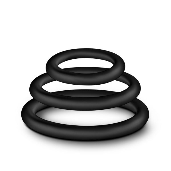 Blush Novelties Performance VS4 Pure Premium Silicone Cock Ring Set Black 3 Pack at $7.99