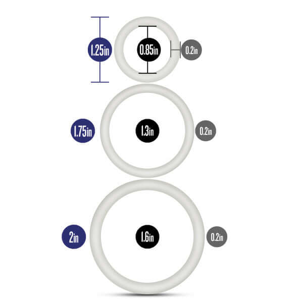 Blush Novelties PERFORMANCE VS4 PURE PREMIUM SILICONE COCKRING SET WHITE at $6.99