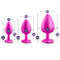 Pink Luxe Bling Plugs Training Kit, featuring small, medium, and large sizes with white gems for elegant anal play training.