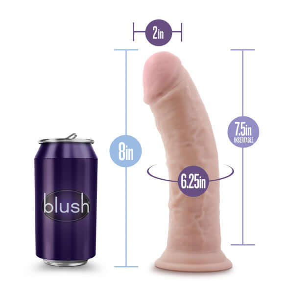 Blush Novelties AU Naturel 8 inch Dildo with Suction Cup Vanilla at $28.99