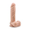 Au Natural 9.5 Inch Dildo with Suction Cup in Vanilla Beige featuring realistic dual density and flexi shaft technology