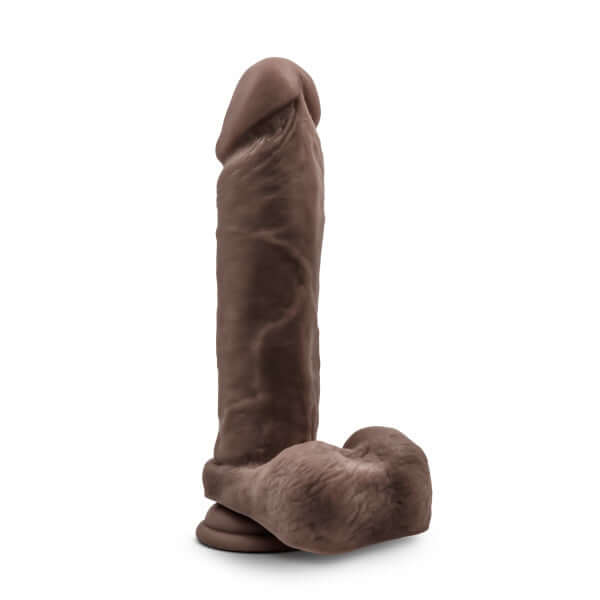 Au Natural 9.5 Inch Chocolate Brown Dildo with Suction Cup and Flexible Shaft for Realistic Experience