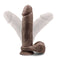 Au Natural 9.5 Inch Chocolate Brown Dildo with Suction Cup and Flexible Shaft for Realistic Pleasure
