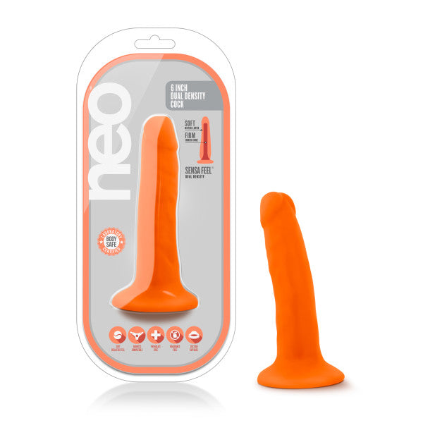 Blush Novelties Neo 5.5 Inches Dual Density Cock Neon Orange at $13.99