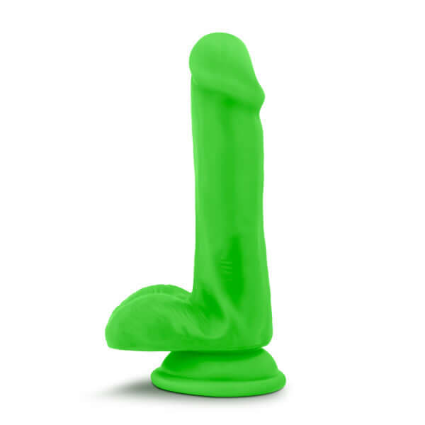 Blush Novelties Neo 6 Inches Dual Density Cock with Balls Neon Green at $15.99