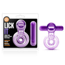 Blush Novelties Play With Me Lick It Vibrating Double Strap Cock Ring Purple at $10.99