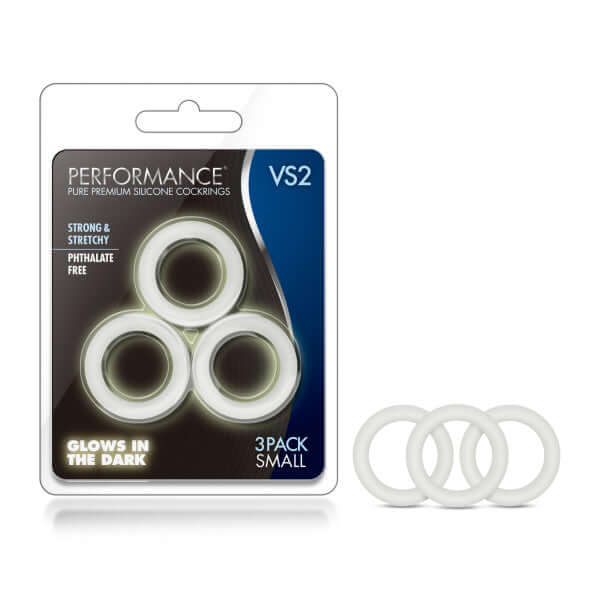 Blush Novelties Performance VS2 Pure Premium Silicone Cock Rings Small White at $6.99