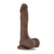 Blush Novelties Au Naturel Mister Perfect Chocolate Brown Dildo with Sensa Feel Dual Density Technology
