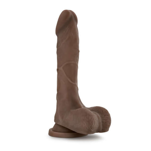 Blush Novelties Au Naturel Mister Perfect Chocolate Brown Dildo with Sensa Feel Dual Density Technology