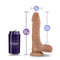 Au Naturel Mister Perfect Mocha Tan Realistic Dildo with dimensions next to a can for size comparison.