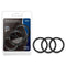 Performance VS3 Silicone Cock Rings 3-pack large, strong and stretchy black rings for enhanced stamina and extended pleasure.