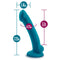 Blush Novelties Temptasia Reina Teal Blue G-Spot Dildo at $22.99