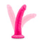 Neo Elite 7.5 inches Neon Pink Silicone Dual Density Dildo with Suction Cup Base.