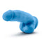 Neo Elite 7-inch Silicone Dual Density Cock with Balls in Neon Blue from Blush Novelties with a lifelike design and suction cup base