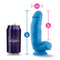 Neo Elite 7 inch Neon Blue Silicone Dildo with Balls and Suction Cup Comparison with Can - Blush Novelties
