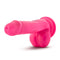 Neo Elite 6-inch Neon Pink Silicone Dual Density Dildo with Balls and Suction Cup Base