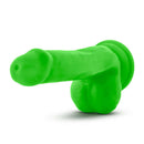 Neo Elite 6-inch Neon Green Silicone Dual Density Dildo with Balls and Suction Cup Base