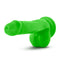 Neo Elite 6-inch Neon Green Silicone Dual Density Dildo with Balls and Suction Cup Base