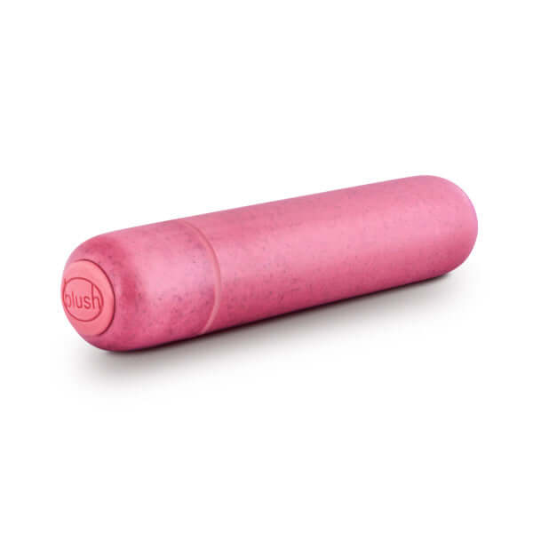 Gaia Eco Bullet Vibrator Coral Pink, biodegradable and recyclable vibrator with waterproof vibrations, by Blush Novelties.