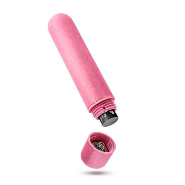 Gaia Eco Bullet Vibrator Coral Pink from Blush Novelties, eco-conscious, biodegradable, recyclable, waterproof, 1 speed, 3.5 inches.