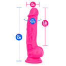 Blush Novelties Neo 7.5 Inches Dual Density Cock with Balls Neon Pink at $15.99