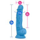 Blush Novelties Neo 7.5 inches Dual Density Cock With Balls Neon Blue Dildo at $16.99