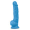 Blush Novelties Neo 7.5 inches Dual Density Cock With Balls Neon Blue Dildo at $16.99