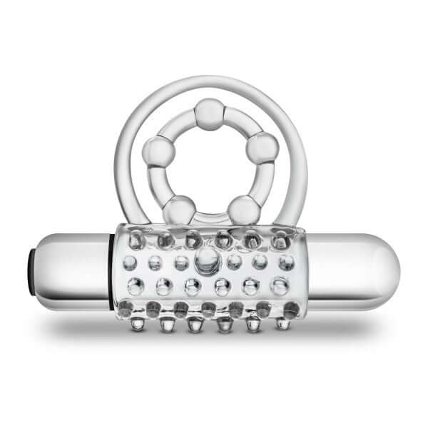Stay Hard Vibrating Super Clitifier Clear Ring with texture and vibrating feature for enhanced pleasure and performance.