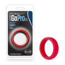 Performance Silicone Go Pro Cock Ring in Red by Blush Novelties in packaging and out