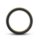 Performance Silicone Go Pro Cock Ring Black with Gold Trim by Blush Novelties - Soft, Sturdy, No-Slip Design.