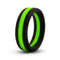 Black and green Performance Silicone Go Pro Cock Ring by Blush Novelties, featuring a soft, stretchy flat design for a secure fit.
