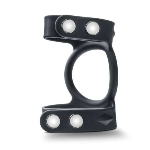 Blush Novelties PERFORMANCE VS8 SILICONE DOUBLE COCK & BALL STRAP BLACK at $7.99