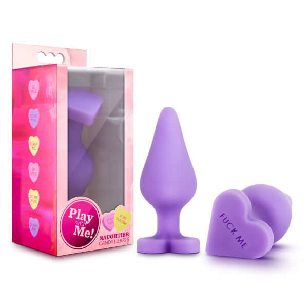 Blush Novelties Naughtier Candy Hearts Fuck Me Purple at $15.99