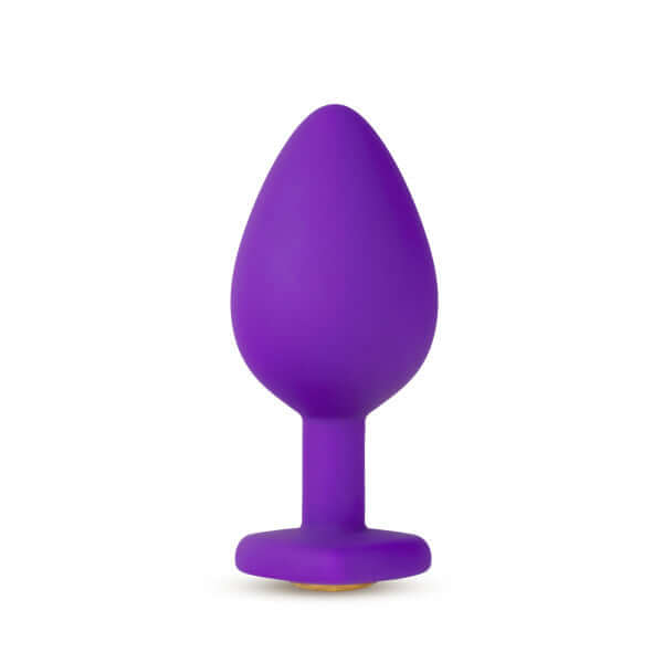 Temptasia Bling Plug Medium in sparkling purple with heart-shaped base and faux gemstone by Blush Novelties.