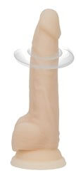 Naked Addiction Rotating and Vibrating Dong - Realistic Silicone Dildo with Incredi Feel Technology in upright position.