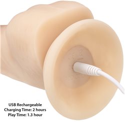 Naked Addiction Rotating and Vibrating Dong - USB Rechargeable Silicone Dildo Charging, 2-hour Charge Time, 1.3-hour Play Time