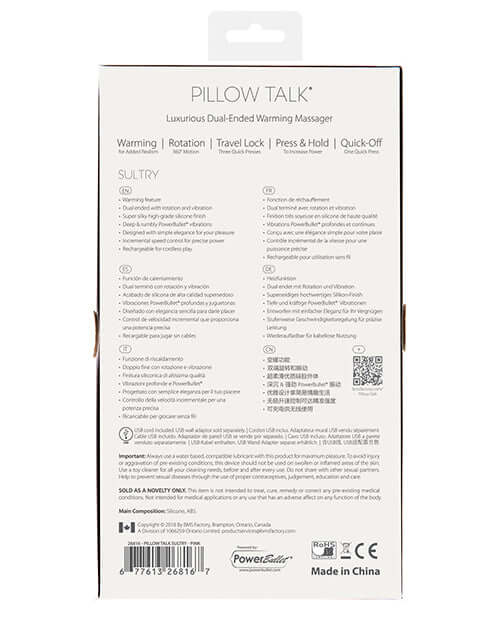 BMS Enterprises Pillow Talk Sultry Rotating Wand Pink at $79.99