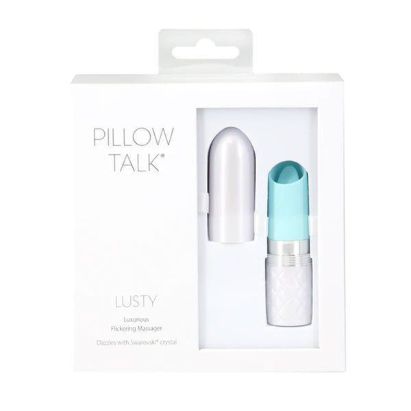 Pillow Talk Lusty Flickering Massager with Crystal Teal
