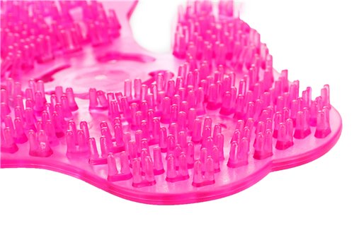 Close-up of Roller Balls Massager Glove in Pink with textured surface for improved massage experience.
