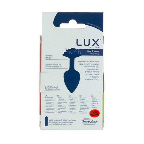 BMS Enterprises Lux Active Black Rose 3.5 inches Metall Butt Plug Medium at $14.99