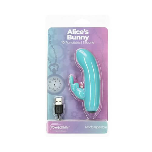 BMS Enterprises Power Bullet Alices Bunny 4 inches 10 Function Bullet Vibrator Teal at $19.99