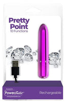 BMS Enterprises Power Bullet Pretty Point 4 inches 10 Function Bullet Vibrator Purple at $14.99