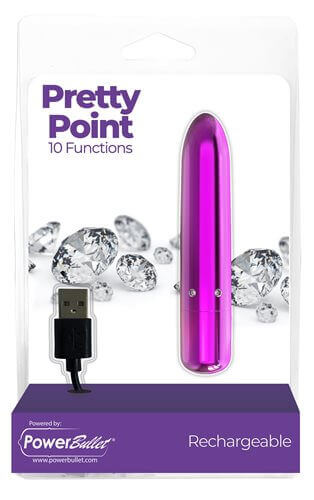 BMS Enterprises Power Bullet Pretty Point 4 inches 10 Function Bullet Vibrator Purple at $14.99