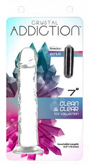 BMS Enterprises Addiction Crystal 7 inches Vertical Dong Clear Thermoplastic Elastomers wih Power Bullet at $14.99