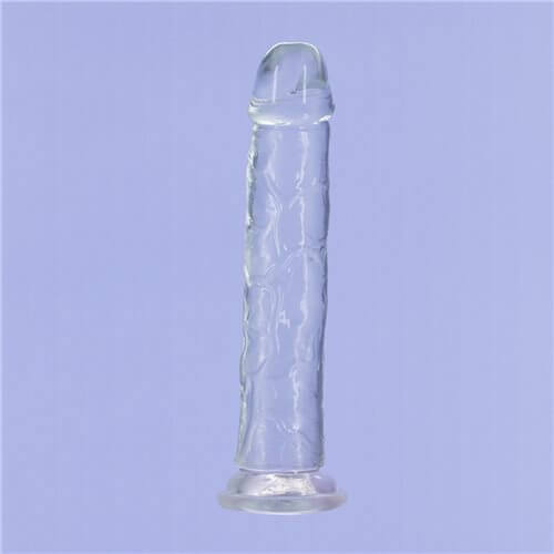 Addiction Crystal 9 Inch Vertical Dong | Clear Realistic Dildo with Bonus Power Bullet