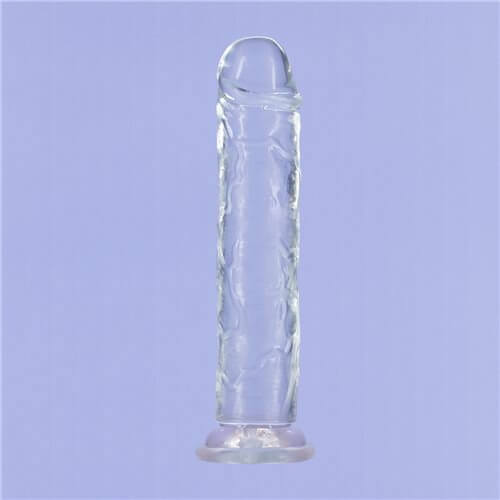 Addiction Crystal 9 Inch Vertical Dong | Clear Realistic Dildo with Bonus Power Bullet