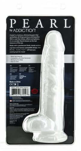 BMS Enterprises Addiction Pearl 8.5 inches Dong White Thermoplastic Elastomers TPE with Bullet at $17.99