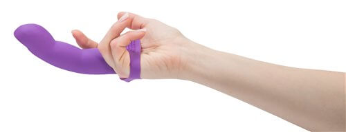Extra Touch Finger Dong Purple - Super Soft Silicone Finger Massager in use, highlighting flexible design and stimulating texture for intimate pleasure.