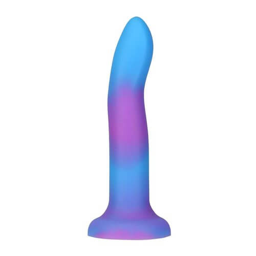 BMS Enterprises Rave Addiction 8 inches Glow In The Dark Dildo Blue Purple at $46.99